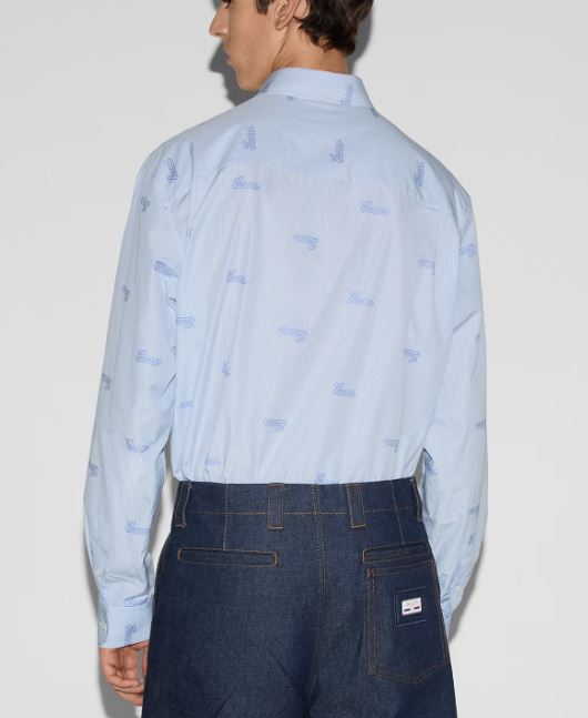 25SS 구찌 긴팔 셔츠 814715Z7AHK4421 AZURE WHITE DOM - GUCCI