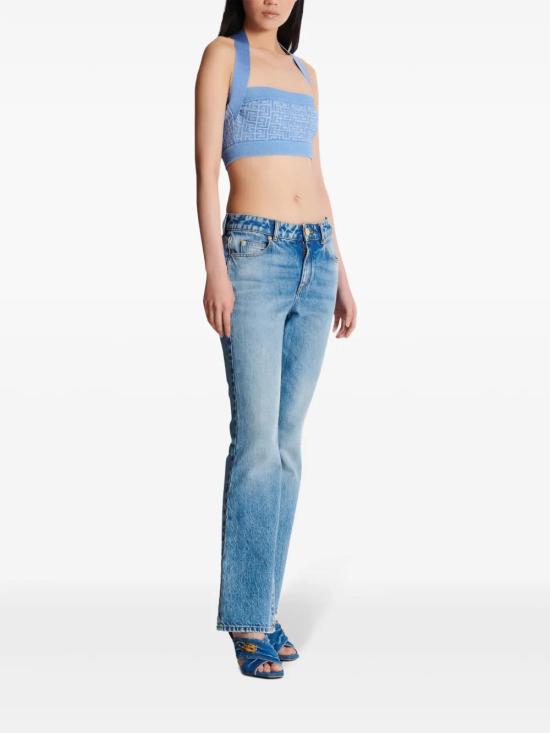  발망 민소매 티셔츠 EF1AA025KI02 blue - BALMAIN