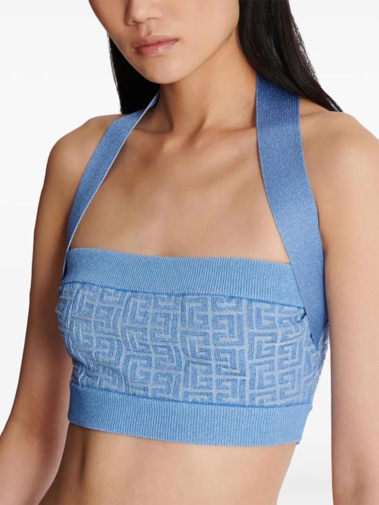  발망 민소매 티셔츠 EF1AA025KI02 blue - BALMAIN