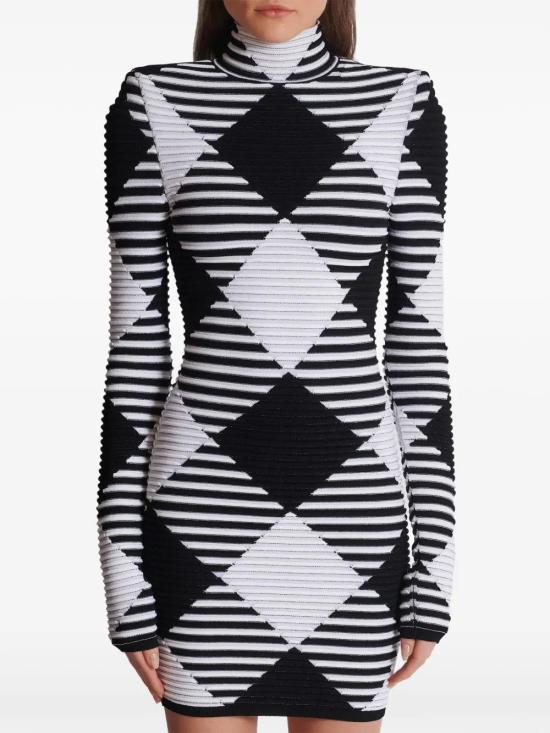  발망 숏 원피스 DF0R8238KH55EAB white - BALMAIN