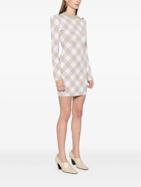  발망 미디 원피스 DF0R8739KH56 - BALMAIN