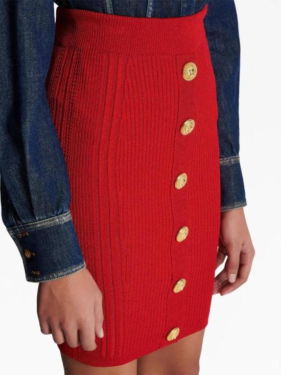  발망 미디 스커트 BF1LC200KE18 - BALMAIN