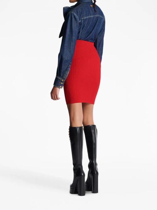  발망 미디 스커트 BF1LC200KE18 - BALMAIN