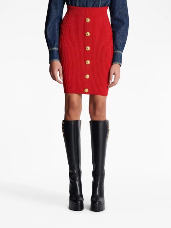  발망 미디 스커트 BF1LC200KE18 - BALMAIN