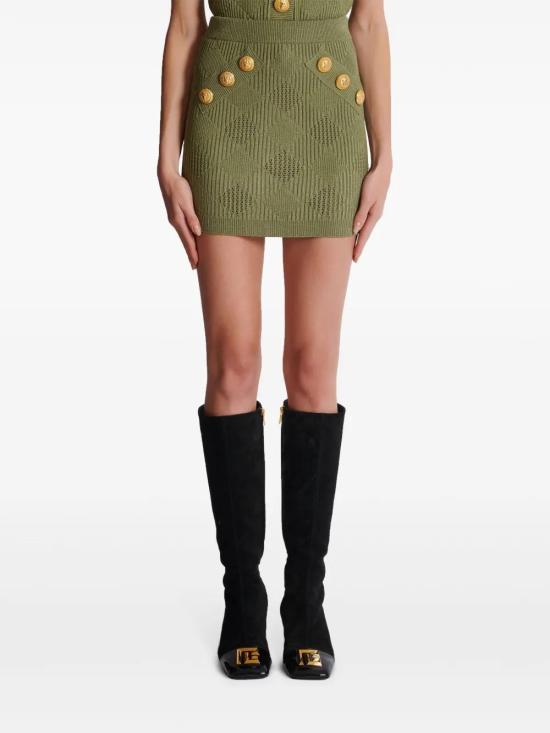  발망 미디 스커트 DF0LB196KH60 - BALMAIN