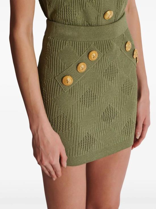  발망 미디 스커트 DF0LB196KH60 - BALMAIN