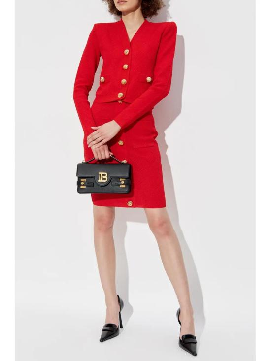  발망 미디 스커트 DF0LC017KH58 red - BALMAIN