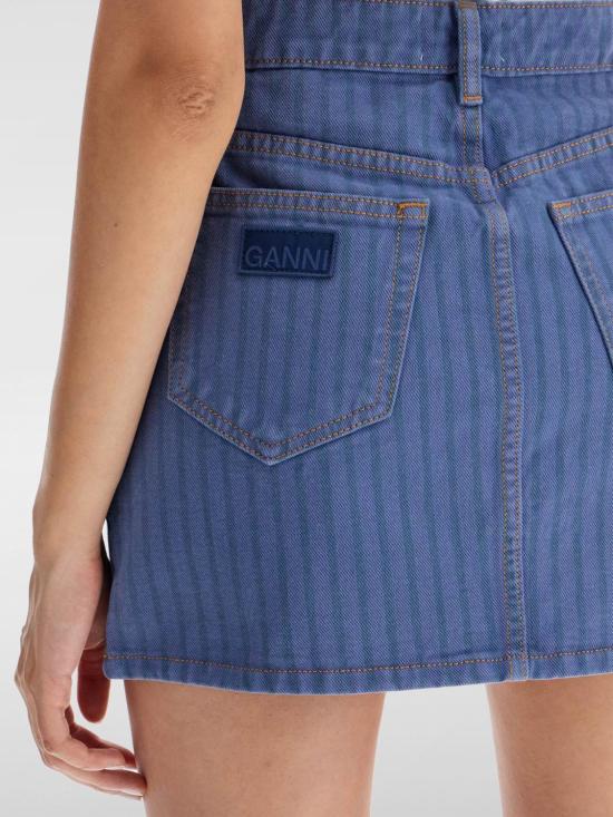 24FW 가니 숏 스커트 J1504 083 Blue - GANNI