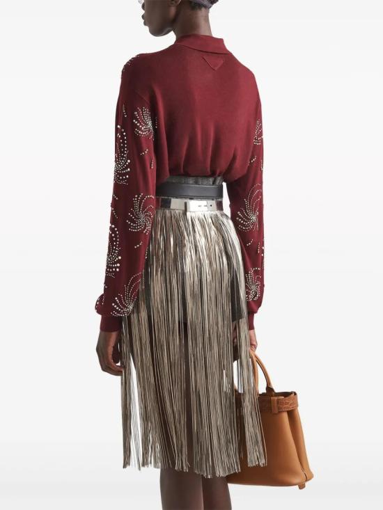  프라다 긴팔 티셔츠 P24F2ESOOO144Y burgundy - PRADA