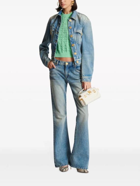  발망 스웨터 CF1AI091KF97 aqua - BALMAIN