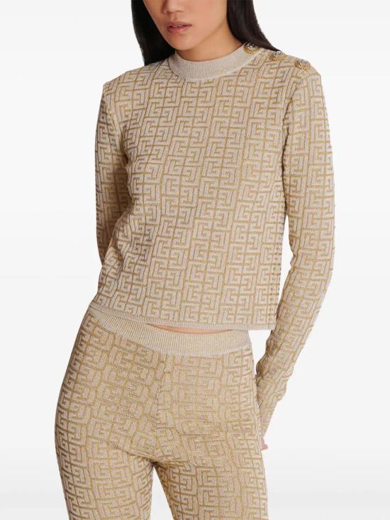  발망 반팔 티셔츠 DF2AR910KH69GFM beige - BALMAIN