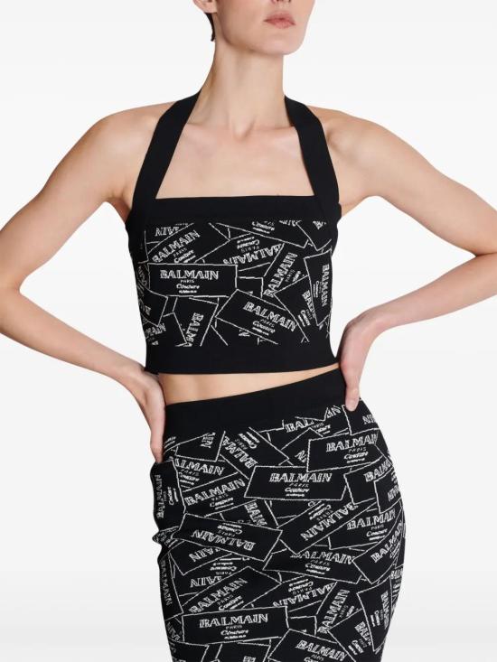  발망 민소매 티셔츠 EF1AA025KH86 black - BALMAIN