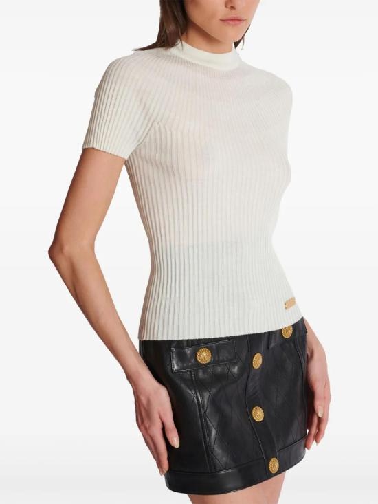  발망 반팔 티셔츠 DF1AL004KE93 cream - BALMAIN