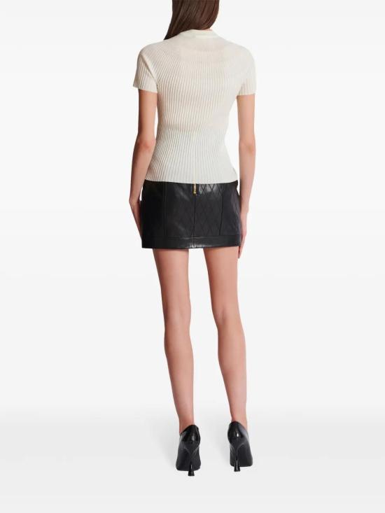  발망 반팔 티셔츠 DF1AL004KE93 cream - BALMAIN