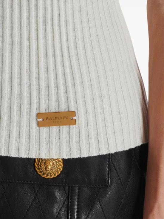  발망 반팔 티셔츠 DF1AL004KE93 cream - BALMAIN