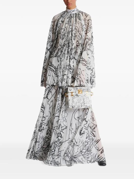  발망 미디 스커트 DFALE537XJ73 white - BALMAIN