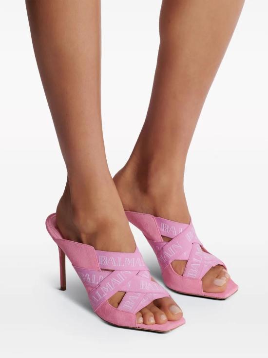  발망 뮬/슬리퍼 CN0UR003LELV pink - BALMAIN