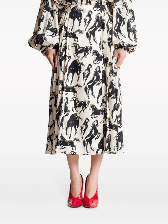  발망 미디 스커트 CF1LD315XH98 - BALMAIN