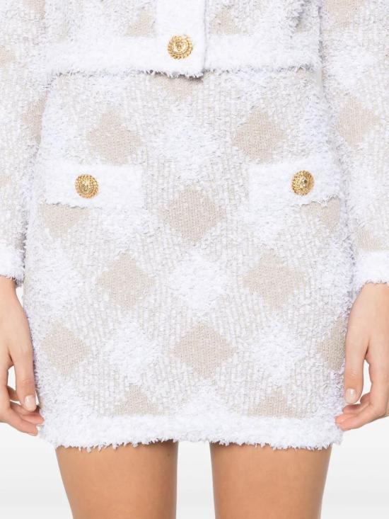  발망 미디 스커트 DF0LB015KH66 - BALMAIN