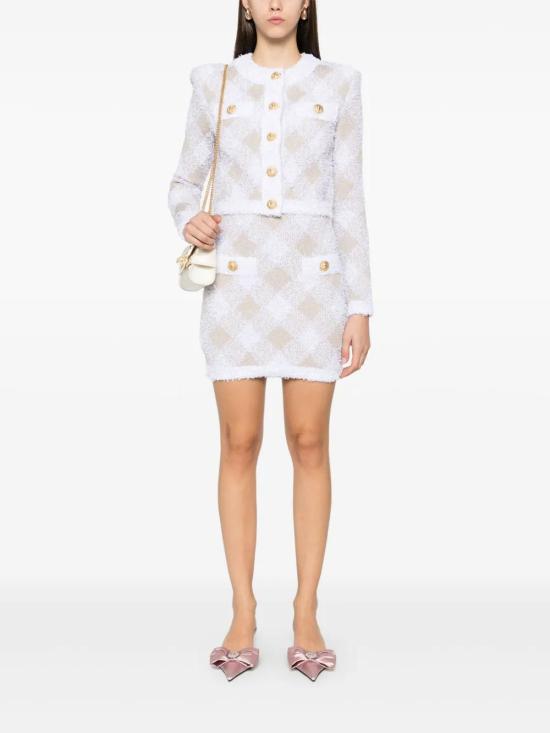  발망 미디 스커트 DF0LB015KH66 - BALMAIN