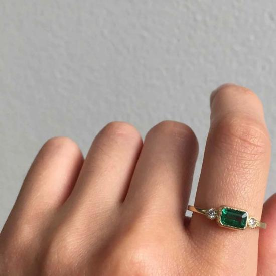 제니 권 디자인스 반지 제니 권, 에메랄드 렉시 링 디자인 - JENNIE KWON DESIGNS