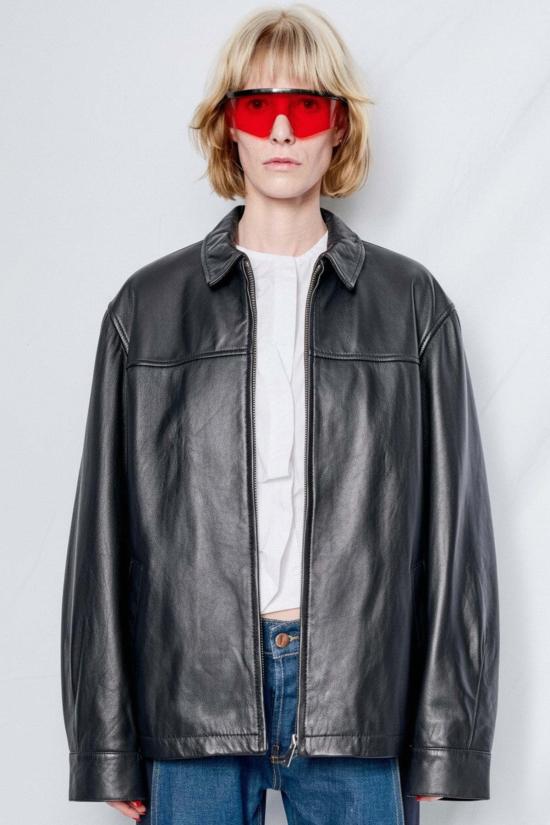  어셈블리 뉴욕 가죽 자켓 어셈블리 블랙 가죽 지퍼 재킷 - ASSEMBLY NEW YORK