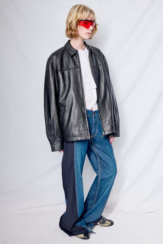  어셈블리 뉴욕 가죽 자켓 어셈블리 블랙 가죽 지퍼 재킷 - ASSEMBLY NEW YORK