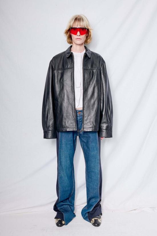  어셈블리 뉴욕 가죽 자켓 어셈블리 블랙 가죽 지퍼 재킷 - ASSEMBLY NEW YORK