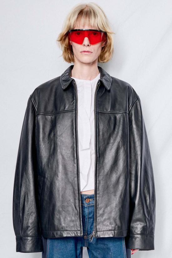  어셈블리 뉴욕 가죽 자켓 어셈블리 블랙 가죽 지퍼 재킷 - ASSEMBLY NEW YORK