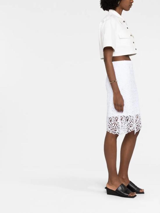  버버리 미디 스커트 8069639 white - BURBERRY