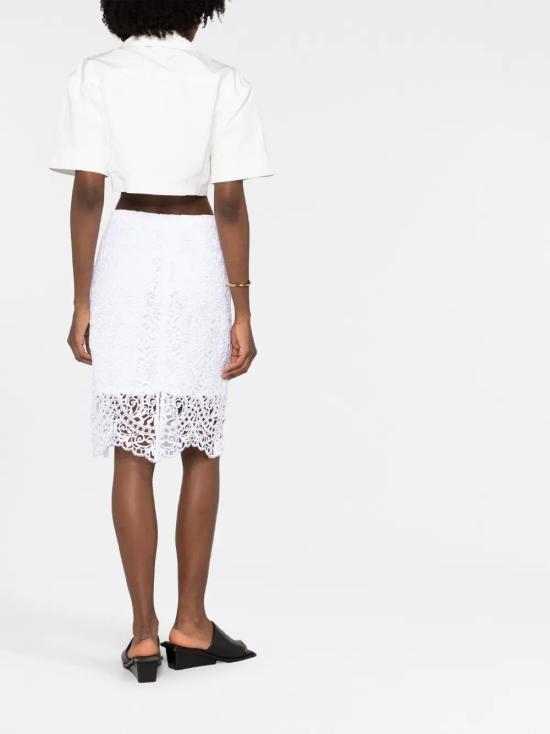  버버리 미디 스커트 8069639 white - BURBERRY