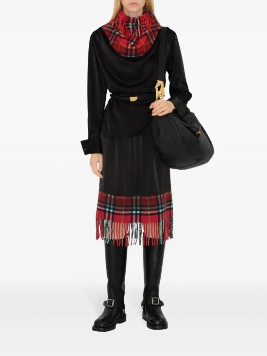  버버리 미디 스커트 8098593 black - BURBERRY