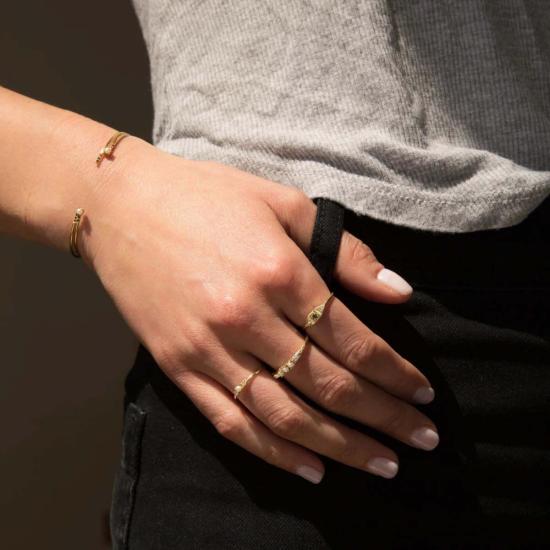  제니 권 디자인스 반지 제니 권 디자인 미니 데코 포인트 링 블랙 다이아몬드 - JENNIE KWON DESIGNS