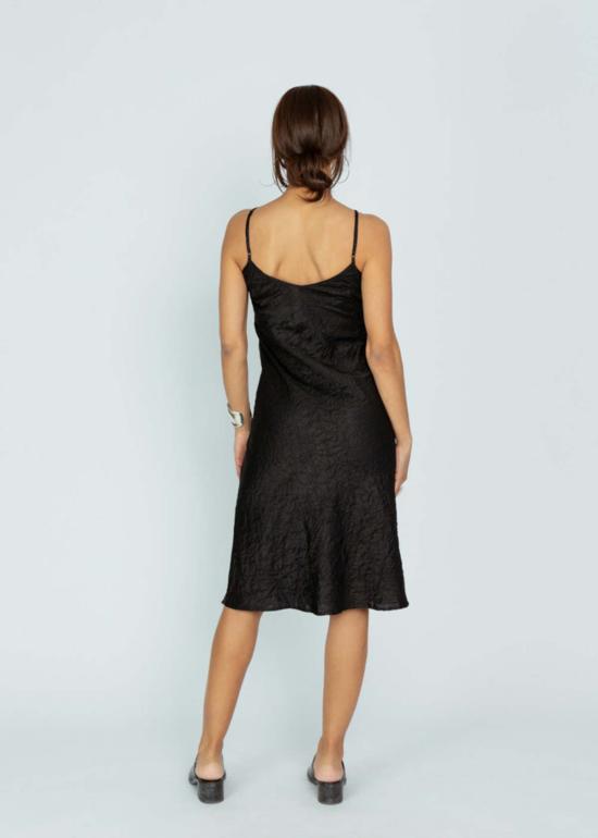  Brazeau Tricot 라운지 웨어 브라조 트리코 링클 슬립 드레스 블랙 - OTHER BRANDS