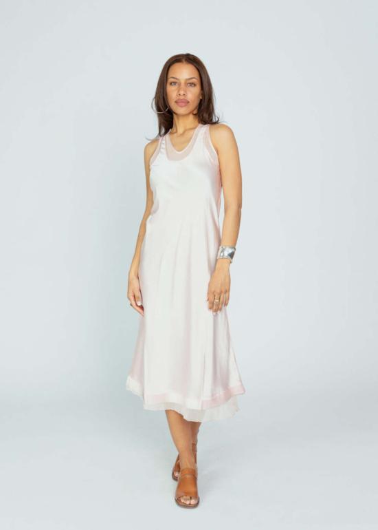  Brazeau Tricot 롱 원피스 브라조 트리코 레이서 백 실크 드레스 솔트 - BRAZEAU TRICOT