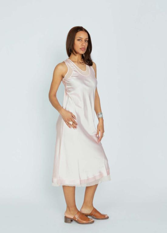  Brazeau Tricot 롱 원피스 브라조 트리코 레이서 백 실크 드레스 솔트 - BRAZEAU TRICOT