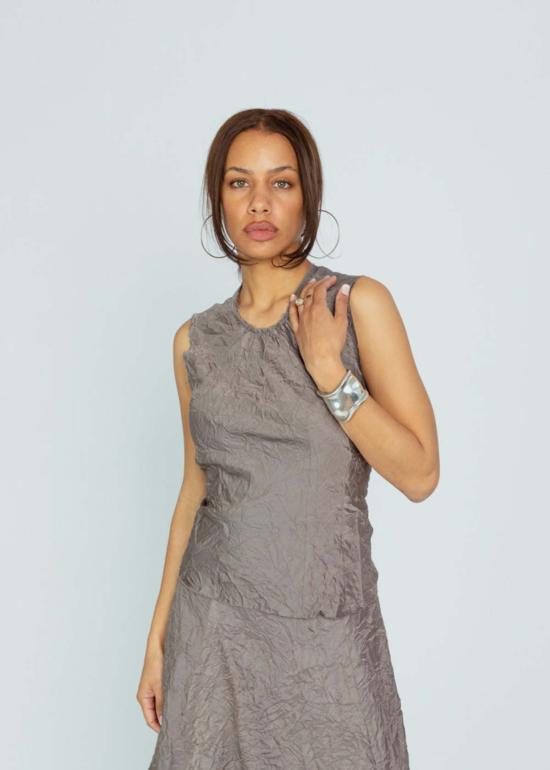  Brazeau Tricot 민소매 티셔츠 브라조 트리코 매듭 백  캐비어