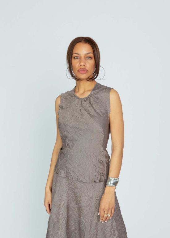  Brazeau Tricot 민소매 티셔츠 브라조 트리코 매듭 백  캐비어 - BRAZEAU TRICOT