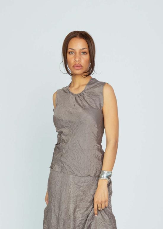  Brazeau Tricot 민소매 티셔츠 브라조 트리코 매듭 백  캐비어 - BRAZEAU TRICOT