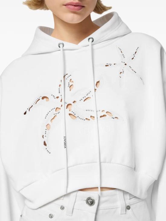  베르사체 후드 티셔츠 10165571A11721 white - VERSACE