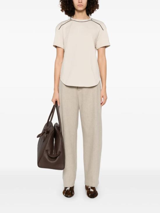  브루넬로 쿠치넬리 반팔 티셔츠 M0T81FP330CJV80 beige - BRUNELLO CUCINELLI