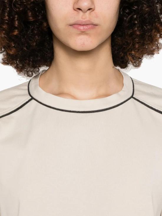  브루넬로 쿠치넬리 반팔 티셔츠 M0T81FP330CJV80 beige - BRUNELLO CUCINELLI