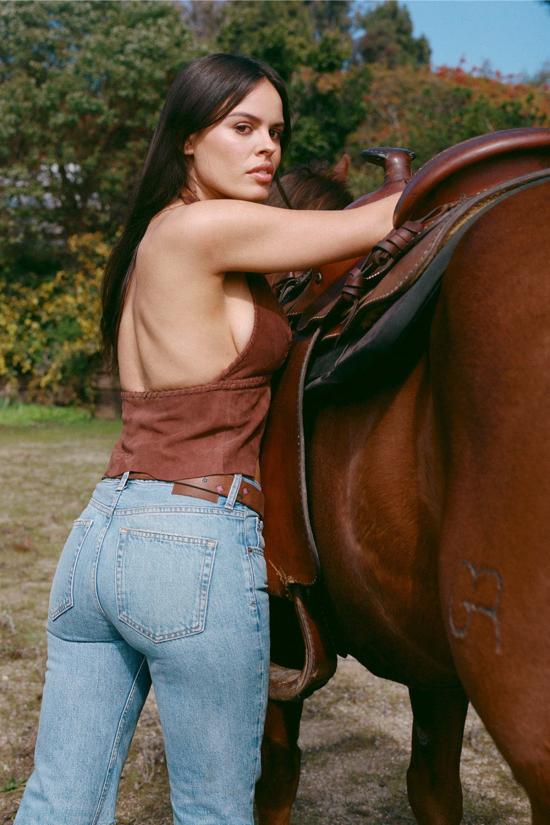  에티카 데님 팬츠 애틀랜타 미드 라이즈 플레어 피치트리 - ETICA