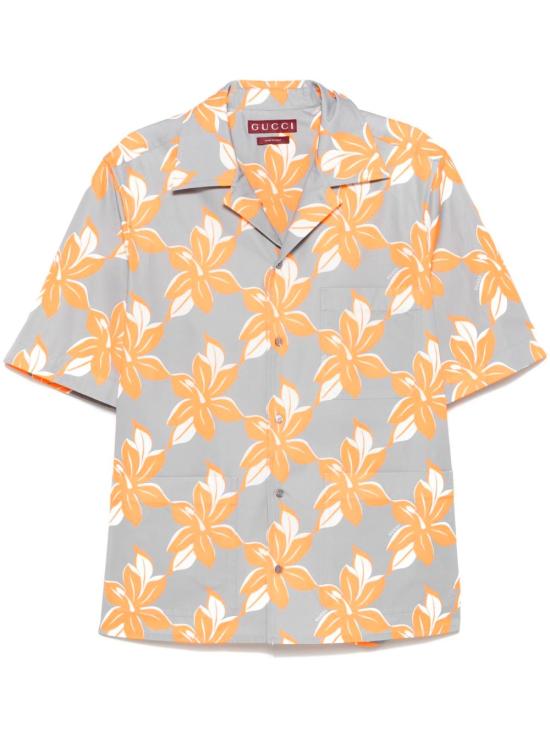 25SS 구찌 반팔 셔츠 821498 Z7AM01061 Grey orange