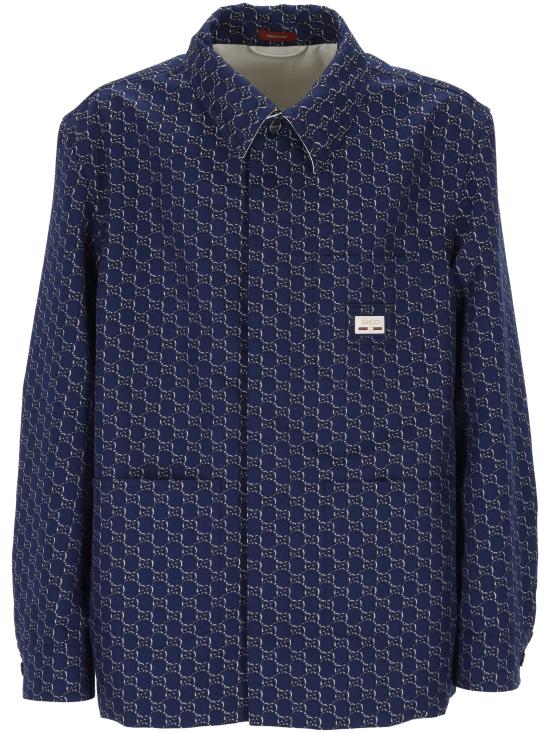 25SS 구찌 GG 쉐도우 코튼 셔츠 813998 ZAR264069 Blue