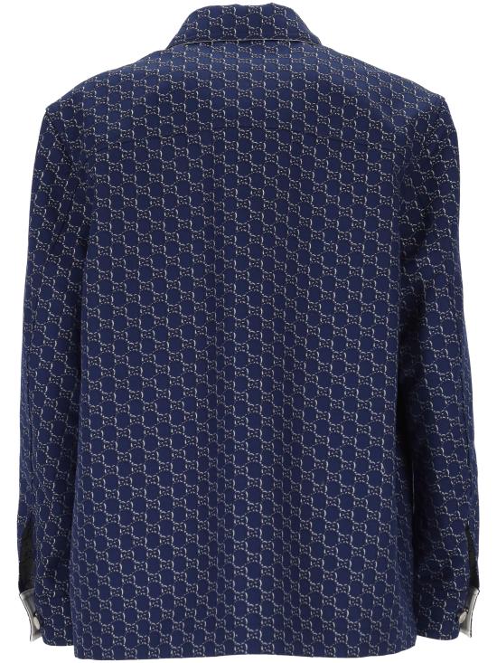 25SS 구찌 GG 쉐도우 코튼 셔츠 813998 ZAR264069 Blue - GUCCI