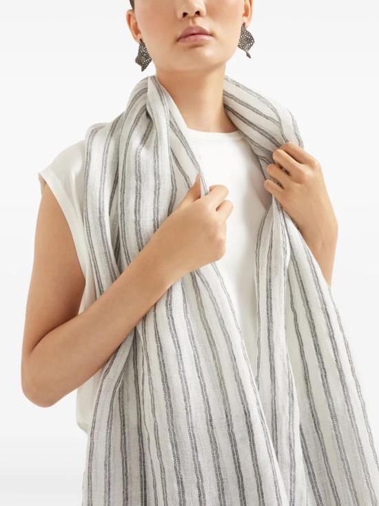  브루넬로 쿠치넬리 머플러/스카프 MSCDARL47CC317 white - BRUNELLO CUCINELLI