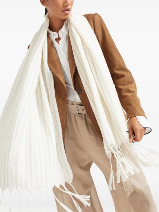  브루넬로 쿠치넬리 머플러/스카프 MSCDVSL02CZU89 white - BRUNELLO CUCINELLI