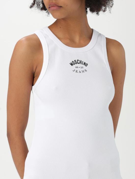 25SS 모스키노 민소매 티셔츠 08053731 1001 White - MOSCHINO