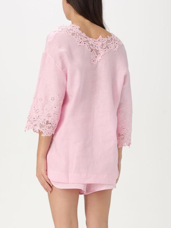 25SS 에르마노 설비노 반팔 티셔츠 D464L310NZR 42808 Pink - ERMANNO SCERVINO